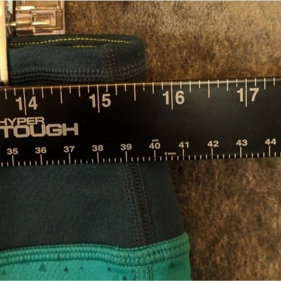 Nike Dri-FIT Teal Triangle Print Crop Leggings XL Running Tights Activewear Gym - Picture 2 of 7